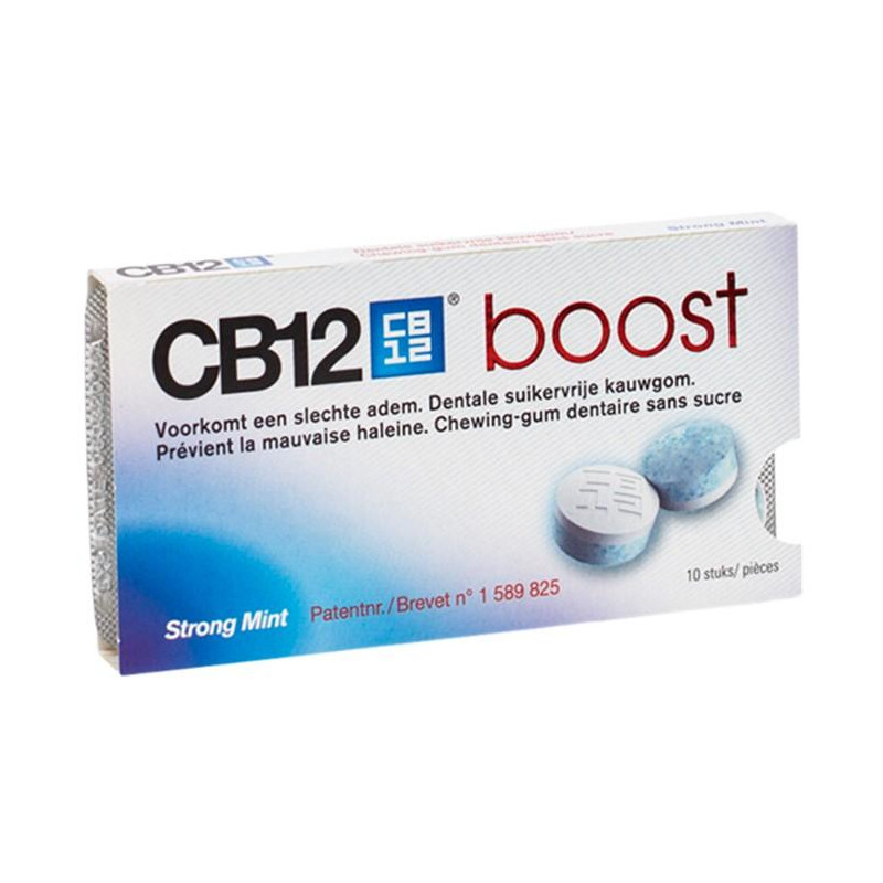 Cb12 Boost strong mint chewing gum sans sucre 10 pièces