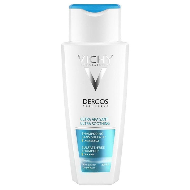 Vichy Dercos Shampoing Ultra Apasiant Cheveux Secs 200 ml