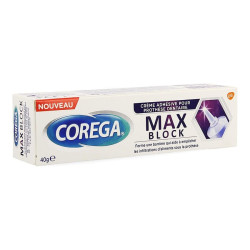 Corega Max Block Crème Adhésive Prothèse Dentaire 40g