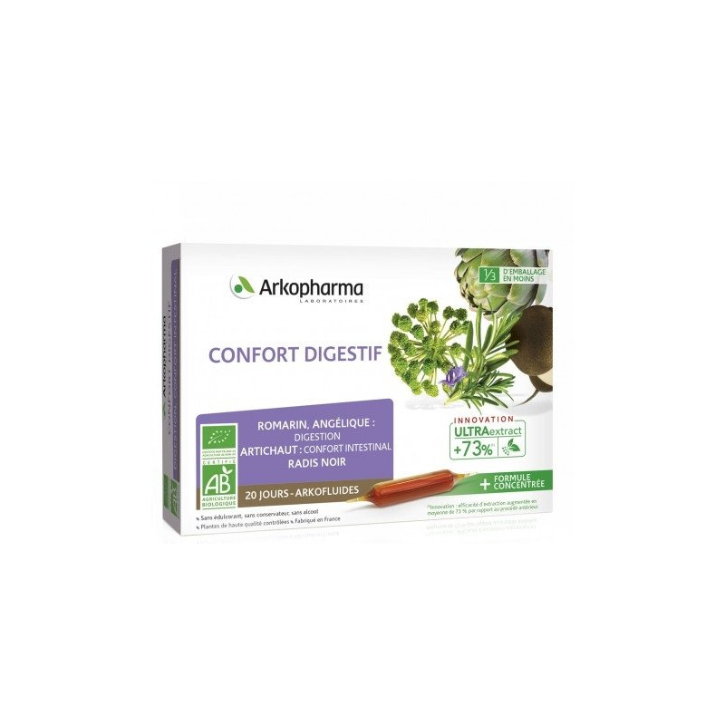 Arkofluide Confort Digestif Bio 20 ampoules