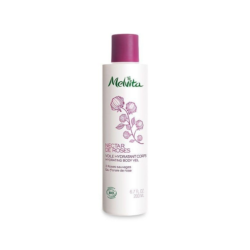 Melvita Nectar de Roses Voile Hydratant Corps aux 3 Roses Sauvages 200 ml