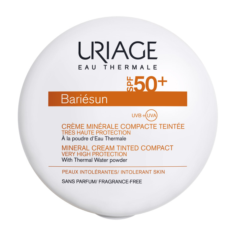Uriage Bariésun Crème Solaire Minérale Visage Teintée Compacte Spf 50+ Doré 10g