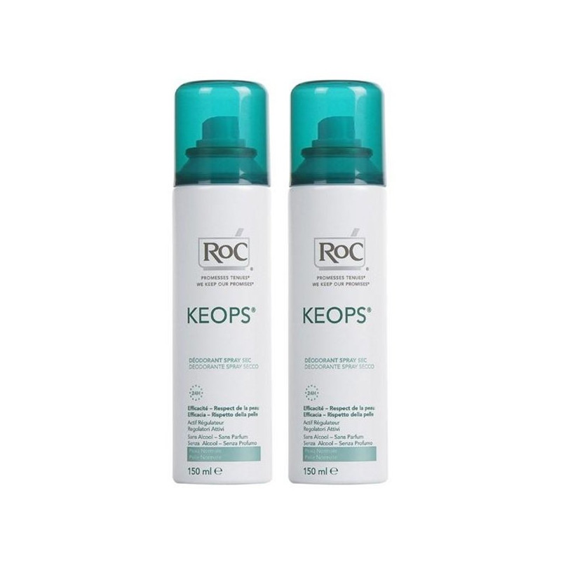 Roc Keops Duo Pack Déodorant Aérosol Sec 2x150ml