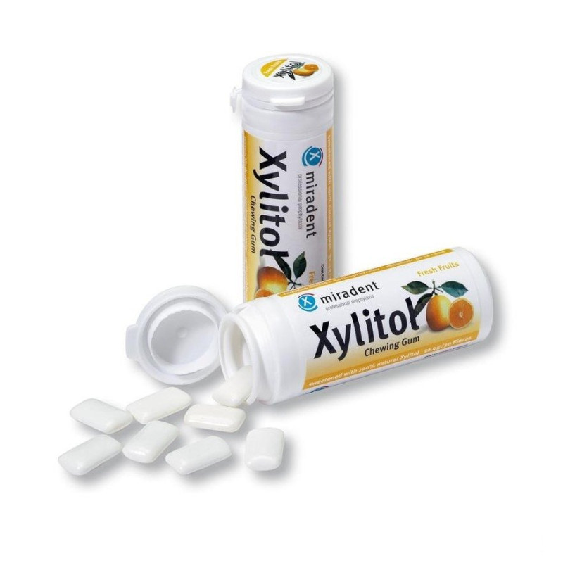 Miradent chewing gum (gomme à mâcher) xylitol fruits 30
