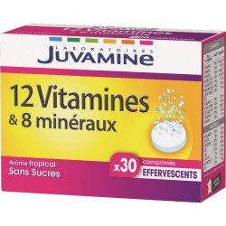 Juvamine 12 Vitamines + 8 Minéraux 30 comprimés effervescents