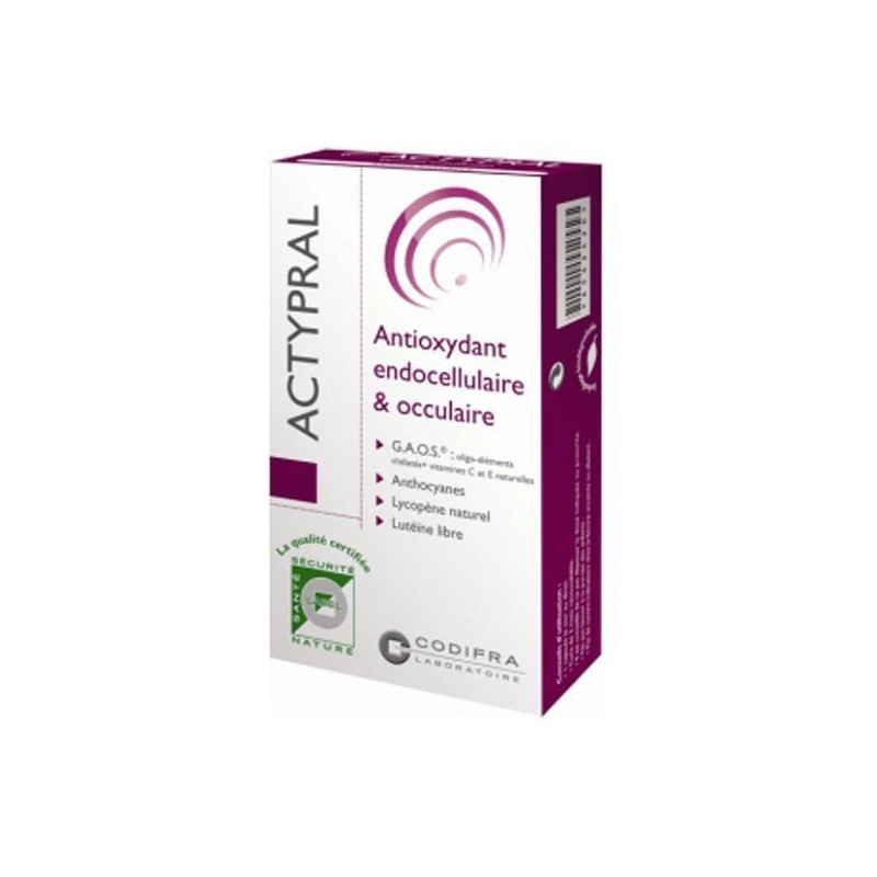Codifra Actypral Antioxydant Endocellulaire et Oculaire 60 gélules