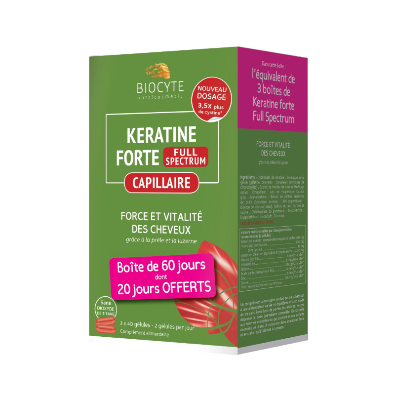 Biocyte Keratine Forte Full Spectrum 120 gélules