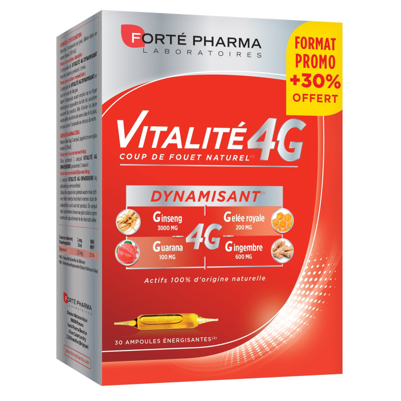 Forte Pharma Vitalité 4g Dynamisant 30x10ml Ampoules