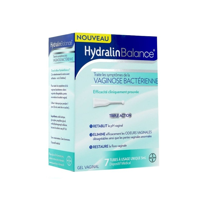 Hydralin Balance Vaginose Bactérienne 7 tubes à usage unique 5ml