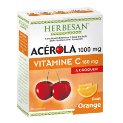 Herbesan Acérola 1000 Goût Orange 30 Comprimés