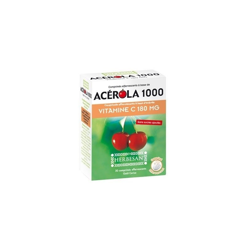 Herbesan Acérola 1000 Vitamine C 180mg 30 Comprimés Effervescents