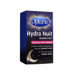 Optone Hydra Nuit Gouttes-Gel Yeux Secs, Irrités, Fatigués 10ml
