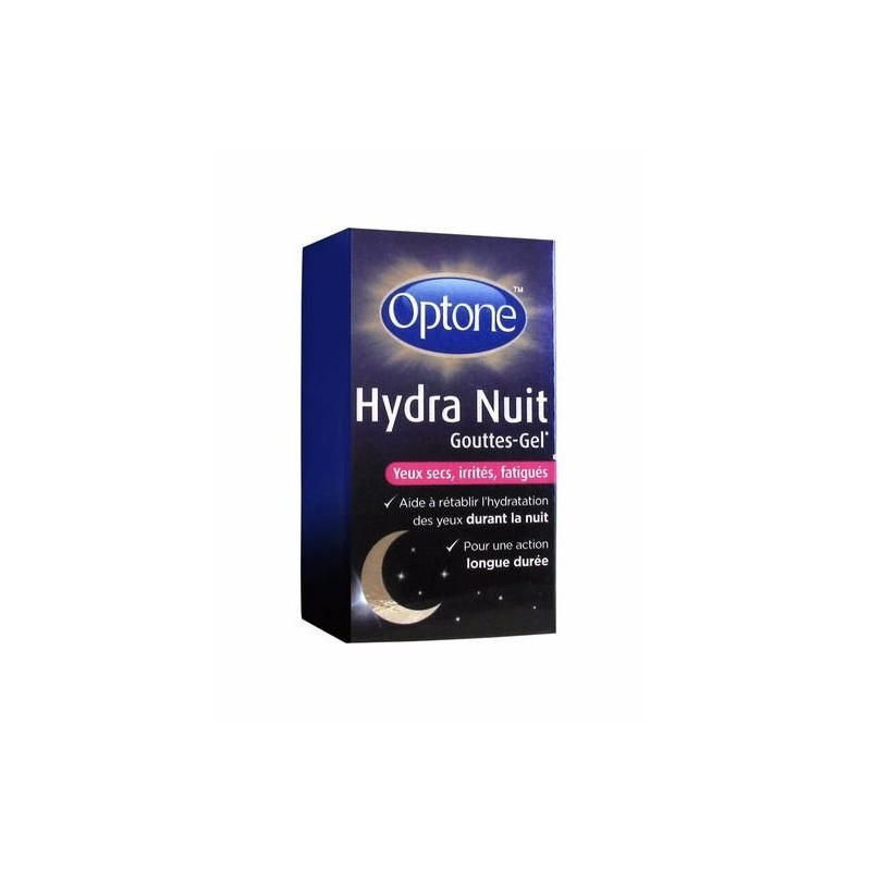 Optone Hydra Nuit Gouttes-Gel Yeux Secs, Irrités, Fatigués 10ml