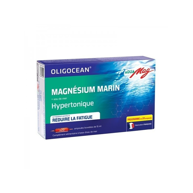 Oligocean Aquamag Magnésium Marin 20 ampoules de 15ml