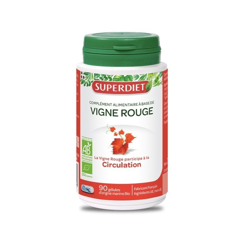 Superdiet Vigne Rouge Bio Circulation 90 gélules