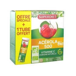 Superdiet Acérola 500 Bio 24+12 comprimés Offre Spéciale
