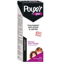 Pouxit Easy Traitement Anti-Poux & Lentes Mousse sans Rinçage sans Insecticide 100ml
