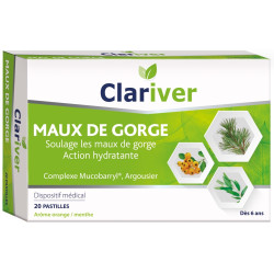 Cooper Clariver Maux de Gorge 20 pastilles