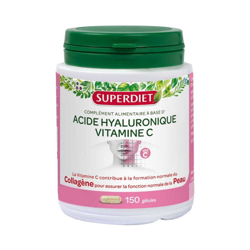 Superdiet Acide Hyaluronique Vitamine C 150 gélules