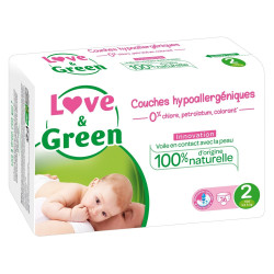 Love & Green Couches Hypoallergéniques Taille 2 - 36 couches