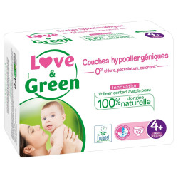Love & Green Couches Hypoallergéniques Taille 4+ - 42 couches