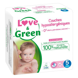 Love & Green Couches Hypoallergéniques Taille 5 - 40 couches