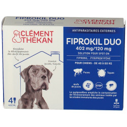 Clément Thékan Fiprokil Duo 402mg/120mg Chien 4 pipettes