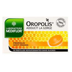 Mediflor Oropolis Pastilles Orange Sans Sucre 20 pastilles