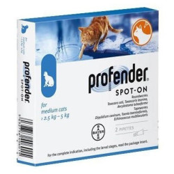 Profender Spot-On Vermifuge Chats Moyens 2 pipettes