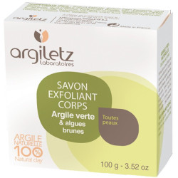 Argiletz Savon Naturel Exfoliant Argile Verte et Algues Brunes 100g