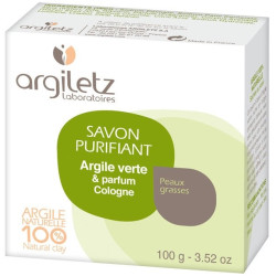 Argiletz Savon Naturel Purifiant Argile Verte Parfum Cologne 100g