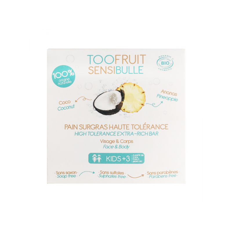 Toofruit Sensibulle Pain Dermatologique Coco Ananas 85g