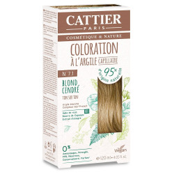 Cattier Coloration Capillaire Naturelle et Vegan N°7.1 Blond Cendré 120ml