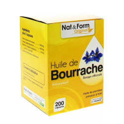 Nat & Form Huile de Bourrache 200 capsules