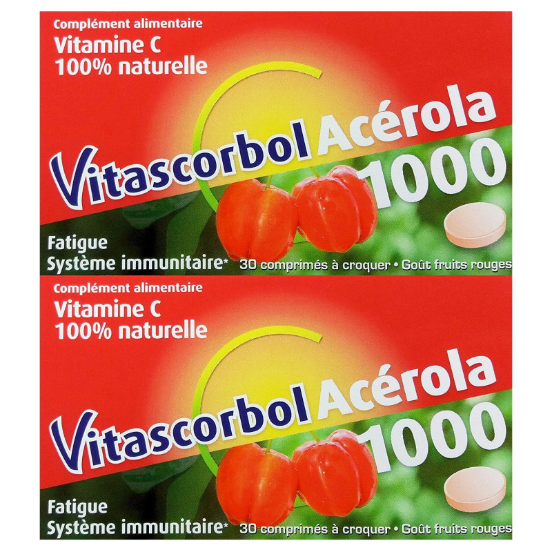 Vitascorbol Acérola 1000 pack 2 x 30 comprimés