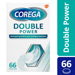 Corega Double Power Nettoyant Quotidien pour Prothèses Dentaires 66 comprimés