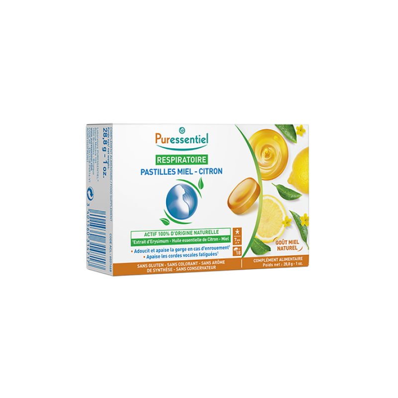 Puressentiel Respiratoire Pastilles Miel - Citron 18 Pastilles