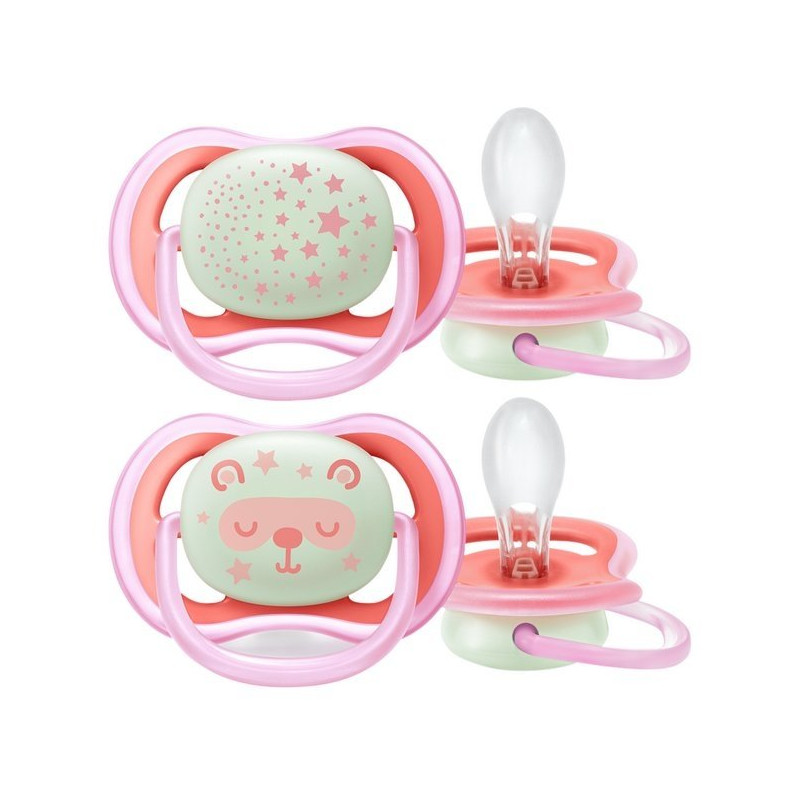 Avent Sucettes Air Night Girl 6 mois+ 2 pièces