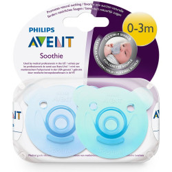 Avent Sucettes Soothie Ours Bleu Silicone 0-3 mois 2 pièces