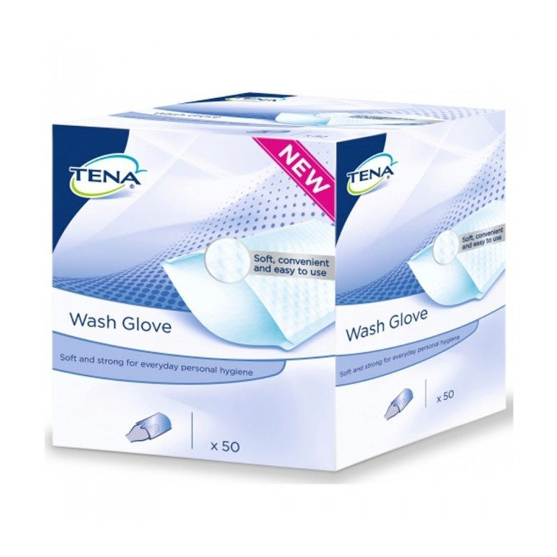 Tena Wash Glove Soft Gants de Toilette 50 pièces