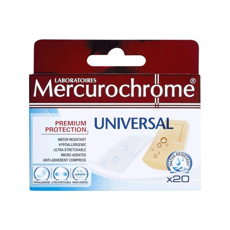 Mercurochrome Pansements Universal 20 pièces