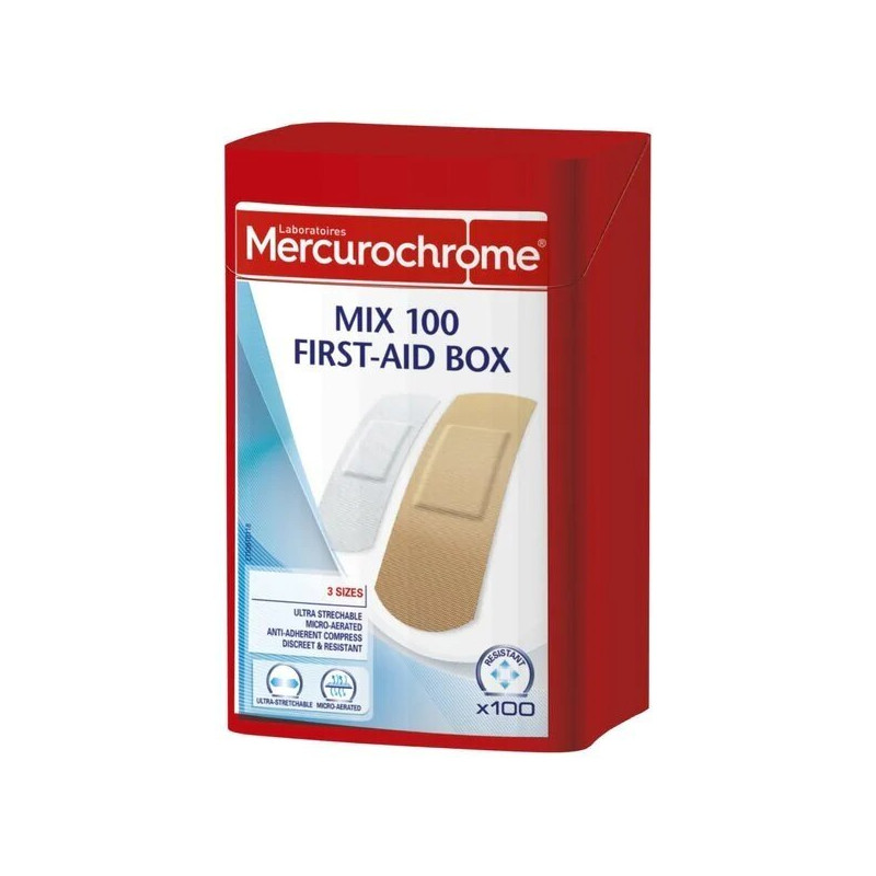 Mercurochrome Mix 100 First-Aid Box 100 pièces