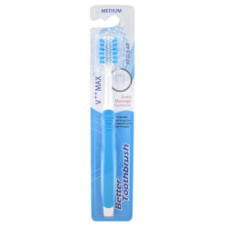 Better Toothbrush Regular V++ Max Brosse à Dents Médium Bleu