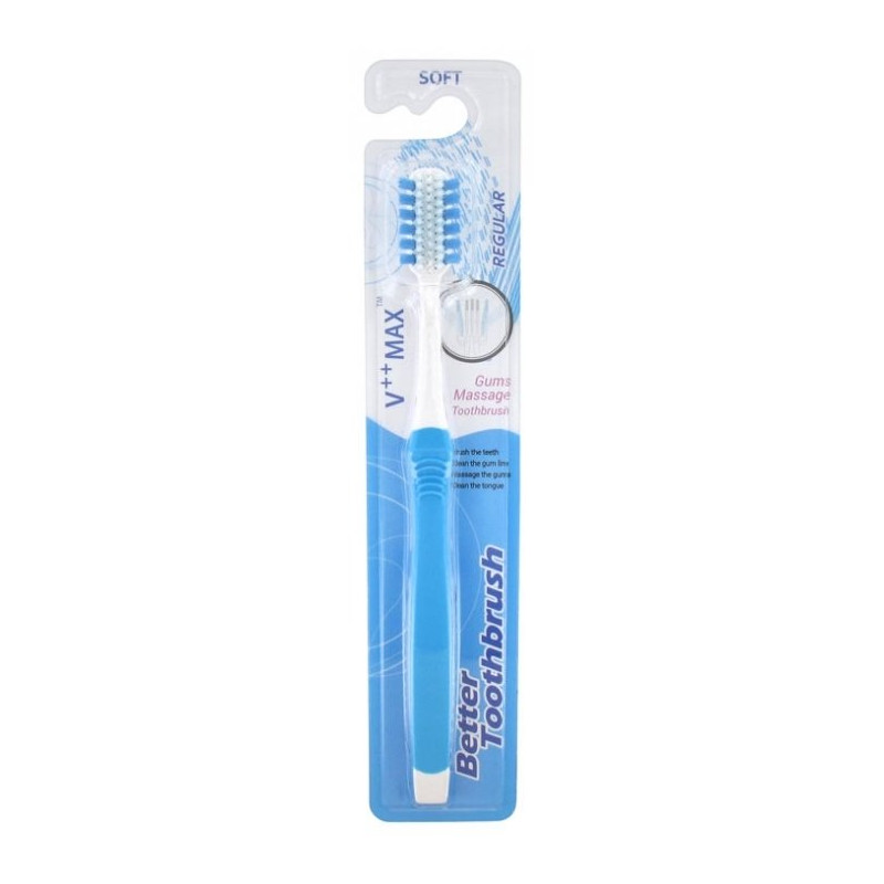 Better Toothbrush Regular V++ Max Brosse à Dents Souple Bleu