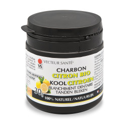 Vecteur Santé Charbon Citron Bio Blanchiment Dentaire 30g