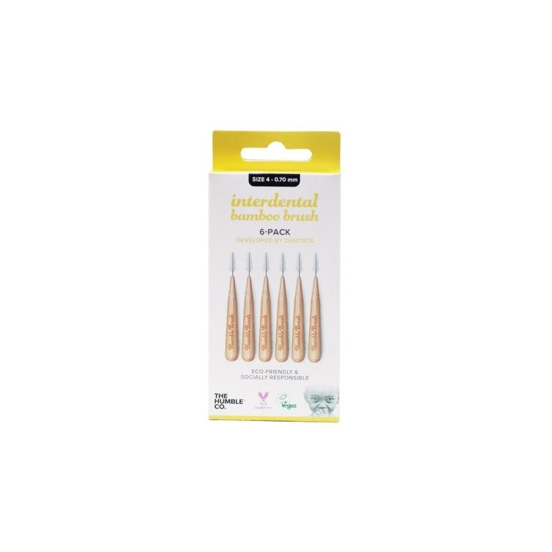 Humble Brush Brosse Interdentaire en Bamboo Taille 4 - 0.7mm 6 pièces