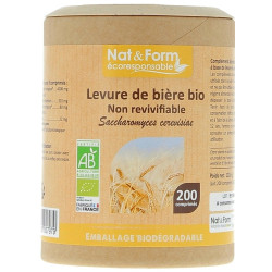 Nat & Form Ecoresponsable Levure de Bière Non Revivifiable Bio 200 comprimés