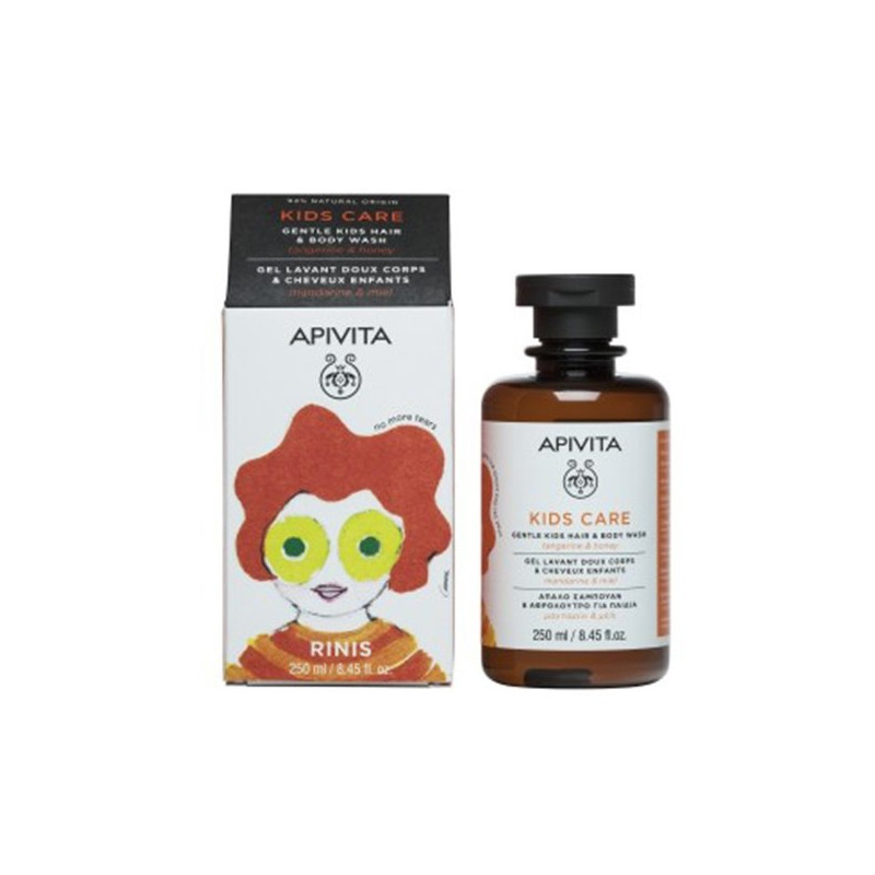 Apivita Kids Care Gel Lavant Doux Corps & Cheveux Mandarine & Miel 250ml
