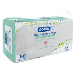 Dodie Maxi Carrés Coton Bio 60 pièces