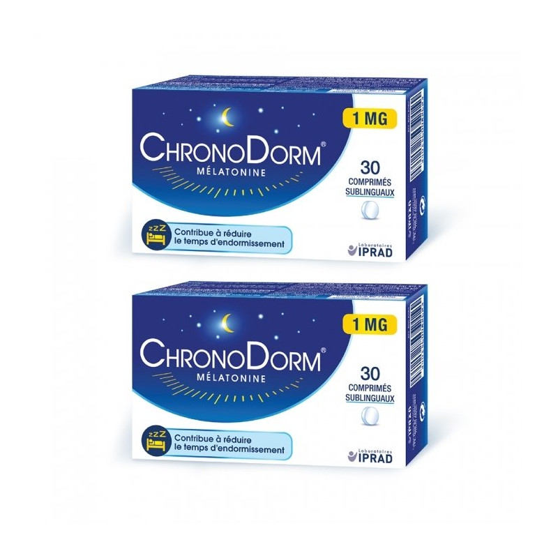 ChronoDorm Mélatonine 1 mg 2x30 comprimés sublinguaux